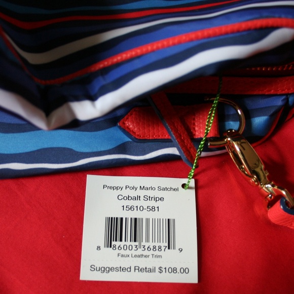 VERA BRADLEY SATCHEL TOTE CROSSBODY BAG COBALT NEW - Picture 6 of 8